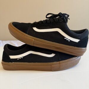 Vans Skate Old Skool Men's Size 12 Black/Gum Skateboarding Shoe Pro Cush